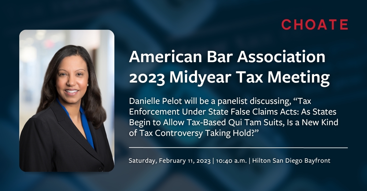 Danielle Pelot Speaking at the ABA 2023 Midyear Tax Meeting Choate